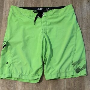 Billabong Board Shorts Surf Boardies Swim Trunks Beach Platinum X Lime Sz 36